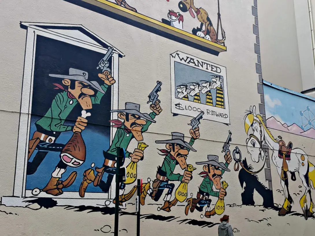 Comic book street art in Brussels