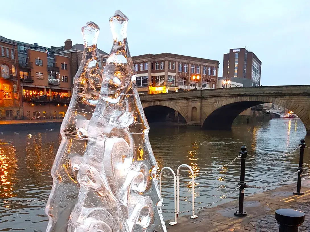 York ice trail sculpture on the Ouse (2017 photo)