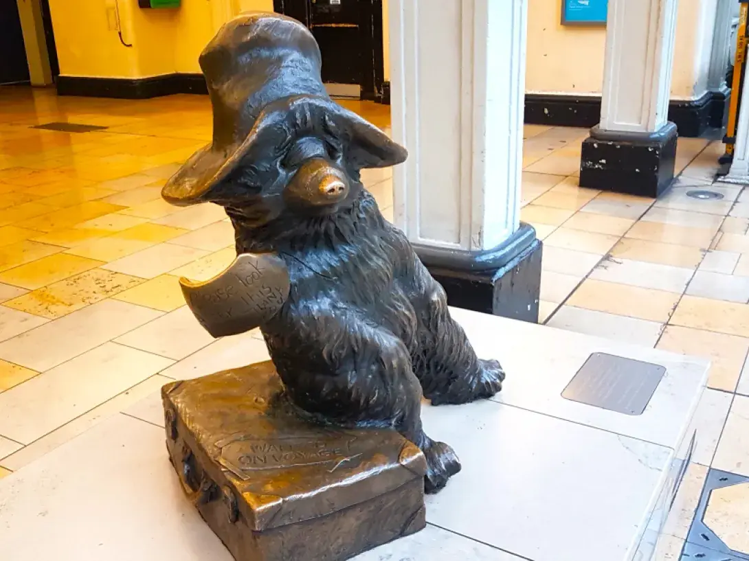 Paddington bear bronze sculpture