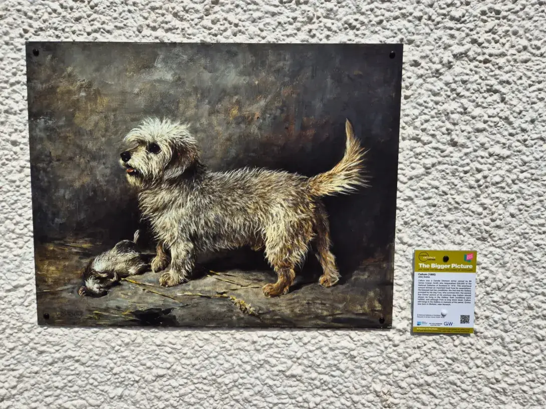 Dog painting on a wall